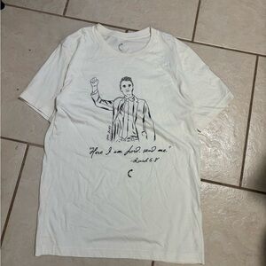 Men's White Graphic Tee with Motivational Design